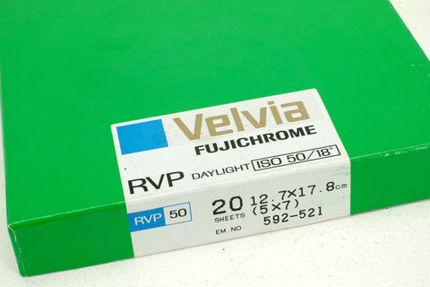 Fujichrome Velvia RVP 50  20 sheets 5x7 inch